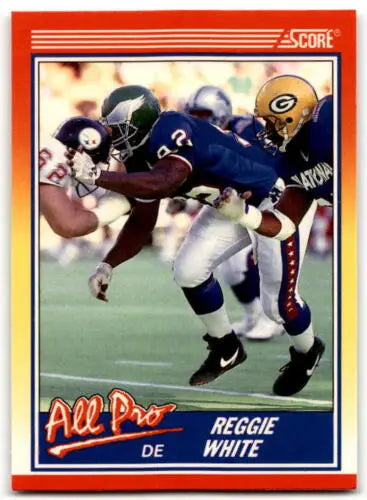 1990 Score #574 Reggie White football card in original gloss, near mint condition