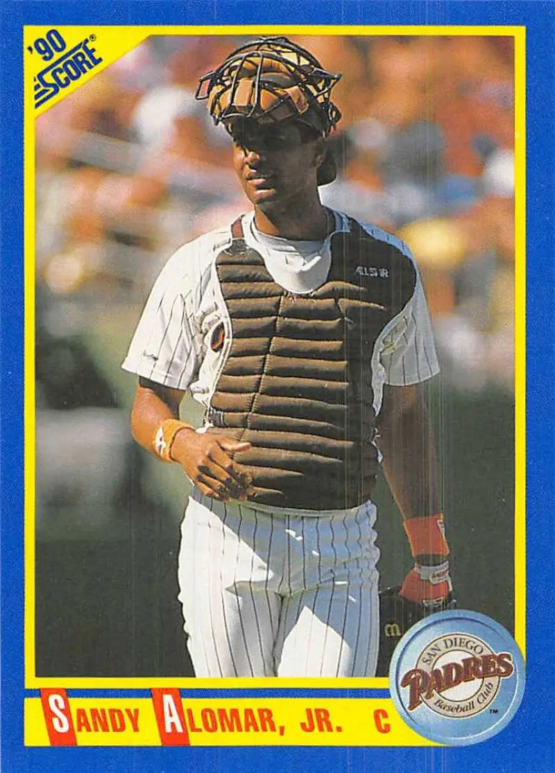 1990 Score Baseball Card of Sandy Alomar Jr. in San Diego Padres home uniform