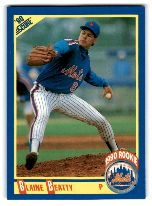 Blaine Beatty Rookie Mets baseball card 1990 Score #632 original gloss condition