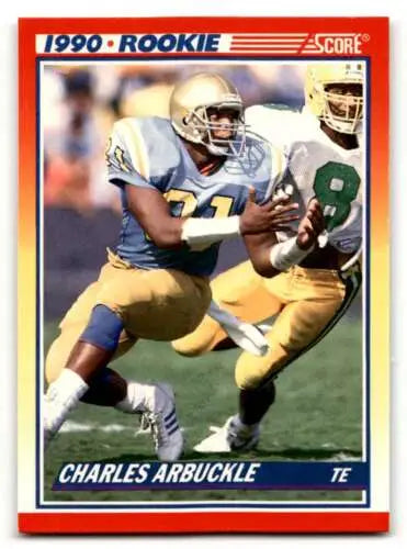 1990 Score Charles Arbuckle rookie card featuring original gloss and Orleans Saints football design