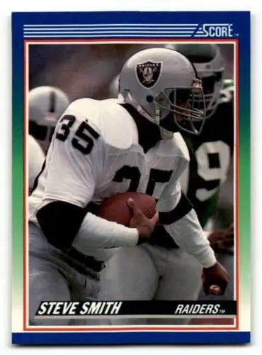 Steve Smith Los Angeles Raiders football card with original gloss from 1990 Score #80