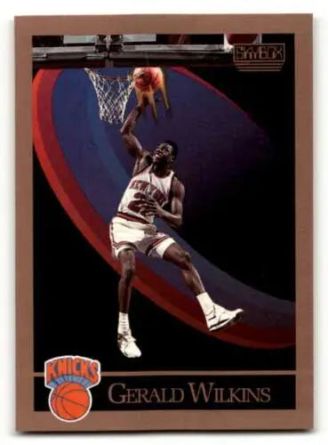 1990 SkyBox Gerald Wilkins New York Knicks Basketball Card with original gloss