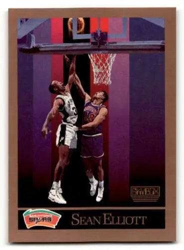 Sean Elliott San Antonio Spurs basketball card with original gloss from 1990 SkyBox