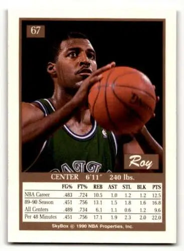 1990 SkyBox #67 Roy Tarpley Dallas Mavericks basketball card with original gloss