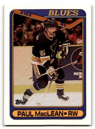 1990 Topps #110 Paul MacLean St. Louis Blues hockey card with original gloss detail