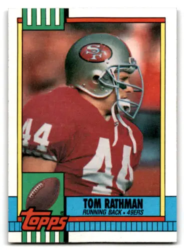 Tom Rathman football card 1990 Topps #15 original gloss NM mint 49ers collectible