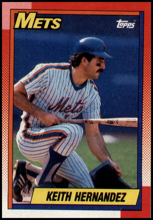 1990 Topps Keith Hernandez New York Mets baseball card in pinstriped uniform