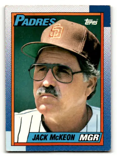 Jack McKeon baseball card 1990 Topps #231 original gloss Padres MG ID:56543