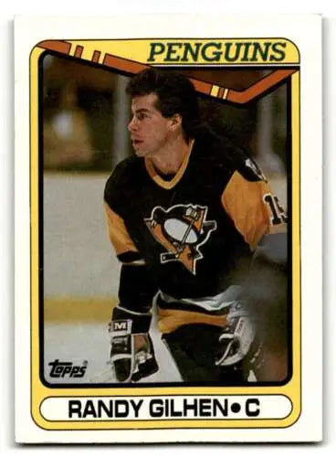 Randy Gilhen Pittsburgh Penguins hockey card 1990 Topps original gloss collectible