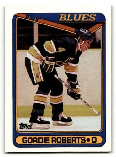 Gordie Roberts 1990 Topps #256 Blues Hockey Card with original gloss NM condition