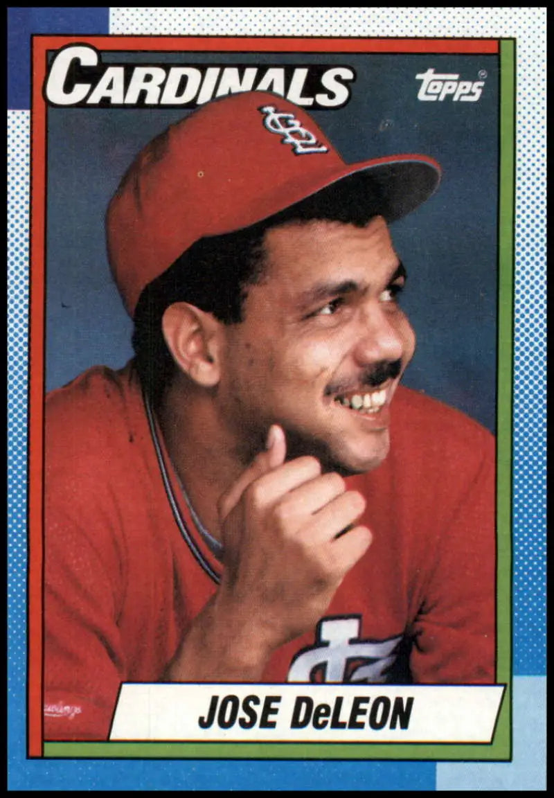 1990 Topps #257 Jose DeLeon baseball card featuring St. Louis Cardinals player