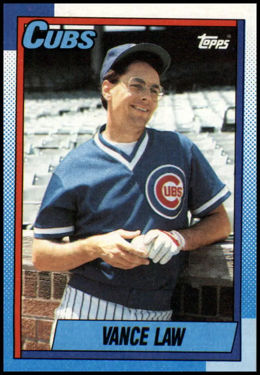 1990 Topps #287 Vance Law Chicago Cubs baseball card in navy blue uniform