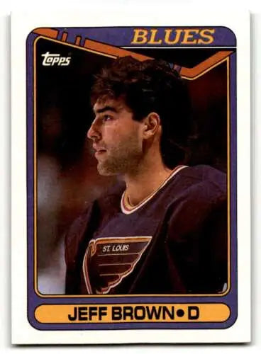 Jeff Brown 1990 Topps #295 Louis Blues Hockey card in Near Mint condition