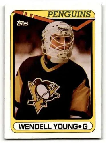 Wendell Young Pittsburgh Penguins Hockey Card 1990 Topps Original Gloss NM