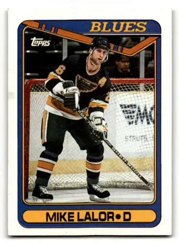 Mike Lalor 1990 Topps #341 St. Louis Blues hockey card with original gloss