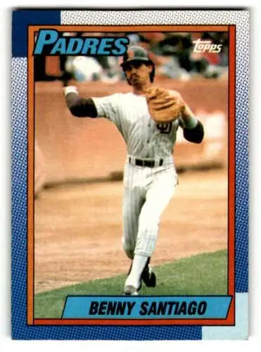 Benny Santiago San Diego Padres baseball card with original gloss, 1990 Topps #35