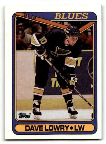 1990 Topps #370 Dave Lowry St. Louis Blues hockey card with original gloss nears mint