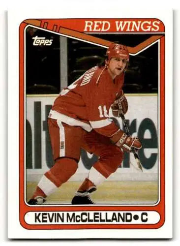 1990 Topps #389 Kevin McClelland Detroit Red Wings hockey card with original gloss