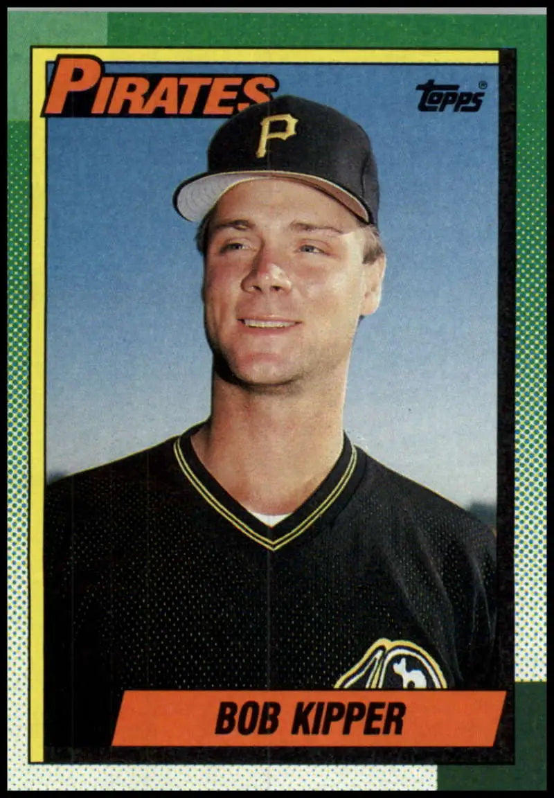 1990 Topps baseball card featuring Bob Kipper of the Pittsburgh Pirates in uniform