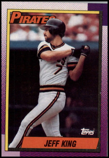 1990 Topps Jeff King baseball card featuring Pittsburgh Pirates player design