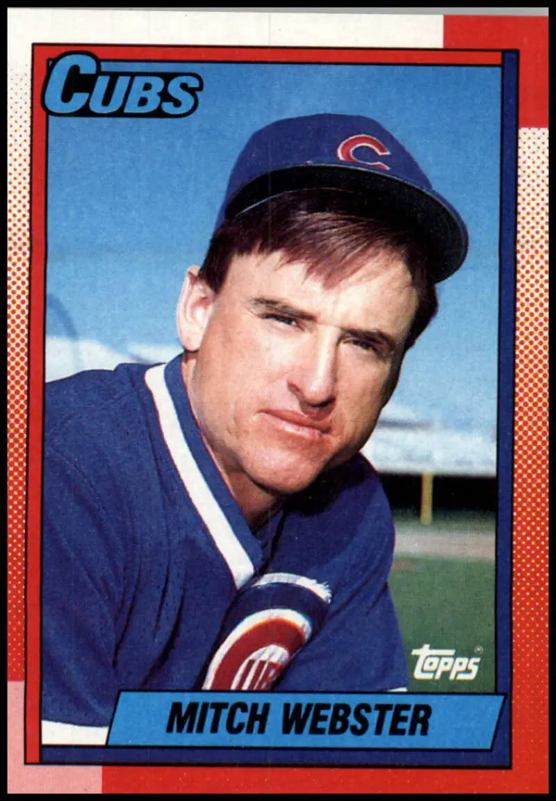 1990 Topps #502 Mitch Webster Chicago Cubs Baseball Card in NM-MT condition