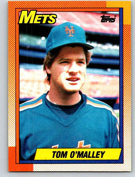 1990 Topps Baseball Card of Tom O’Malley in New York Mets Cap and Jersey