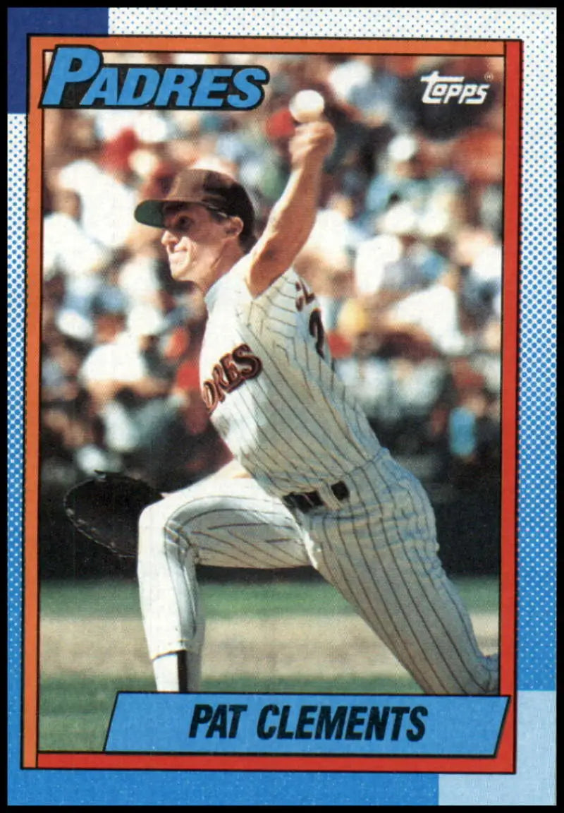 1990 Topps #548 Pat Clements NM-MT San Diego Padres card featuring pitcher mid-pitch