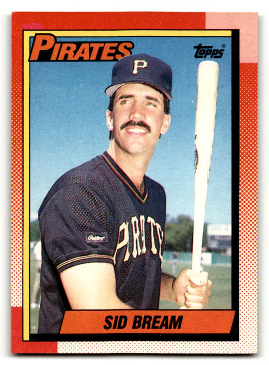 1990 Topps #622 Sid Bream Pittsburgh Pirates Baseball Card in black uniform