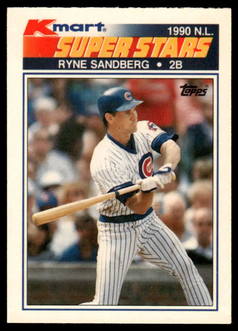 1990 Topps Kmart Super Stars Ryne Sandberg Chicago Cubs baseball card at bat