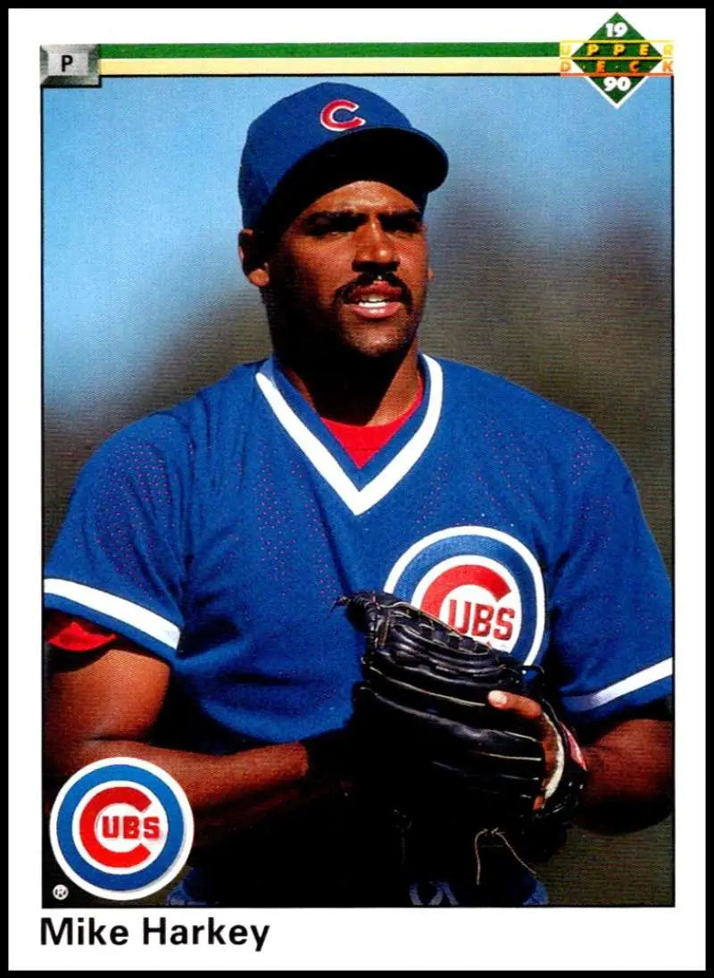 1990 Upper Deck #107 Mike Harkey NM-MT Chicago Cubs Baseball Card Image 1