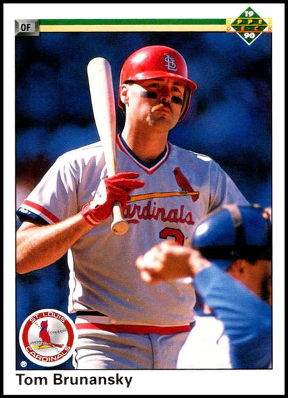 Tom Brunansky in white uniform with bat, St. Louis Cardinals Upper Deck card