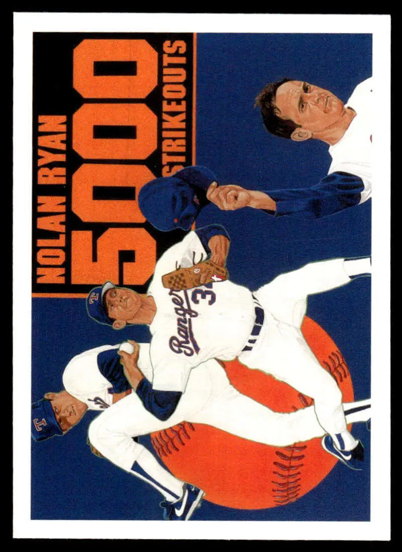 Nolan Ryan 1990 Upper Deck Baseball Card commemorating 5,000 strikeouts Texas Rangers