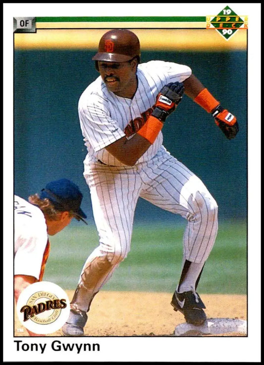 Tony Gwynn in San Diego Padres uniform running between bases on Upper Deck baseball card