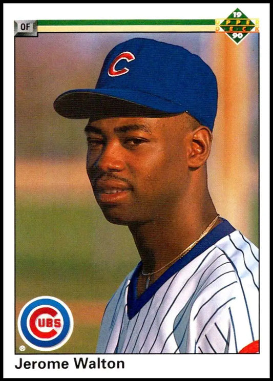 Jerome Walton in a Chicago Cubs uniform featured on a baseball card