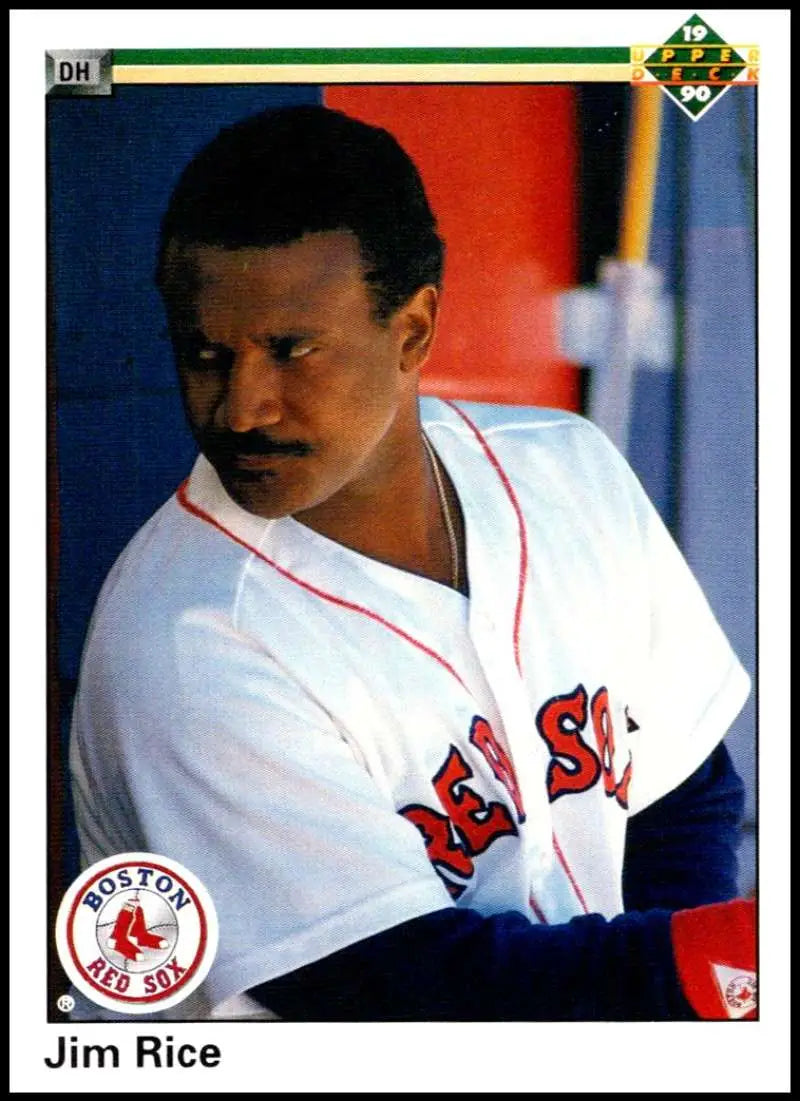 Jim Rice in Boston Red Sox uniform on 1990 Upper Deck #373 baseball card