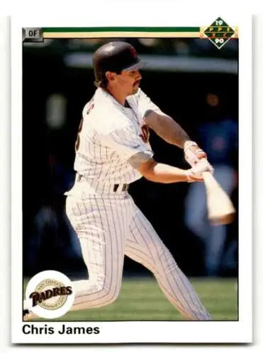 1990 Upper Deck #435 Chris James San Diego Padres baseball card with original gloss