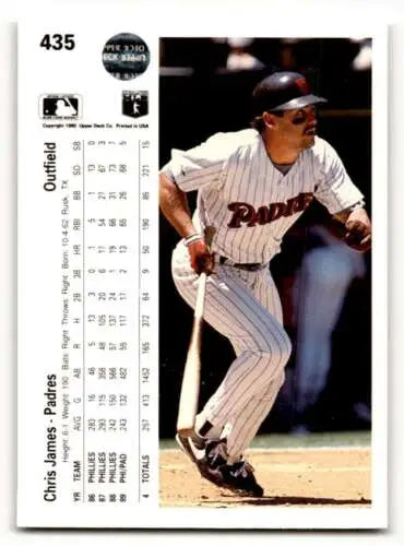 1990 Upper Deck #435 Chris James San Diego Padres Baseball Card Original Gloss