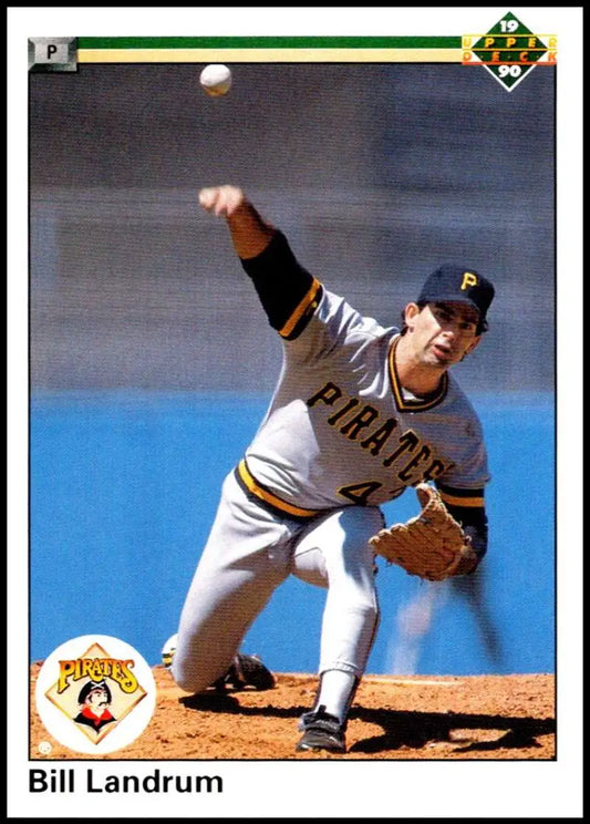 Pittsburgh Pirates pitcher in white uniform mid-throwing motion on baseball card