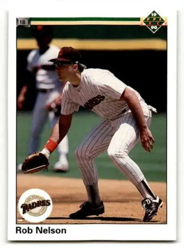 Rob Nelson baseball card 1990 Upper Deck #51 original gloss San Diego Padres