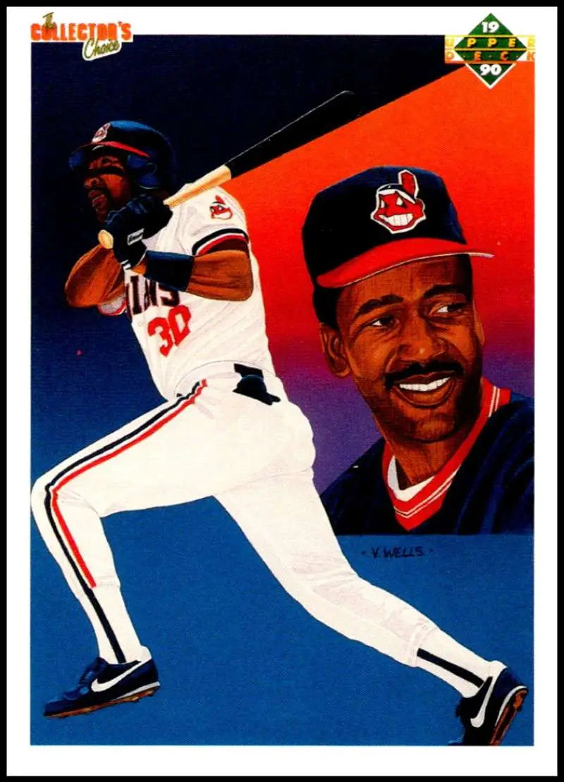 Joe Carter Cleveland Indians Baseball Card featuring batting and portrait poses