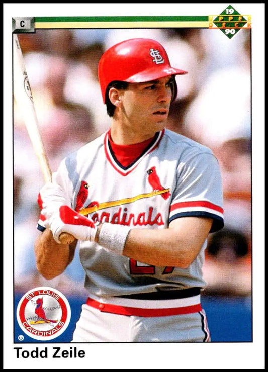 Baseball player Todd Zeile in St. Louis Cardinals uniform at bat during gameplay