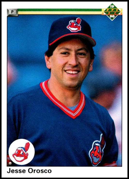 Jesse Orosco in Cleveland Indians uniform on 1990 Upper Deck baseball card