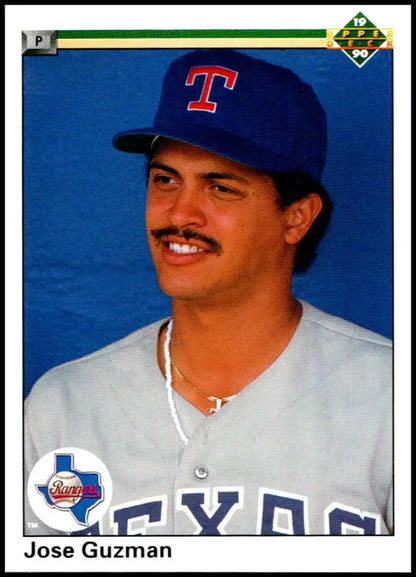 Jose Guzman Texas Rangers player baseball card from Upper Deck 1990 in NM-MT condition