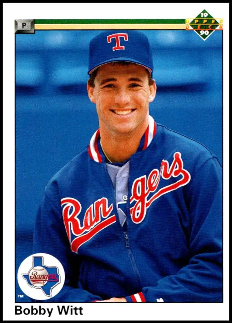 Bobby Witt in Texas Rangers uniform on 1990 Upper Deck baseball card image