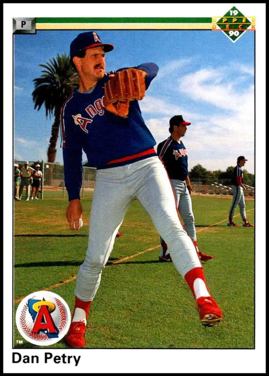 California Angels player Dan Petry ready to throw during spring training baseball