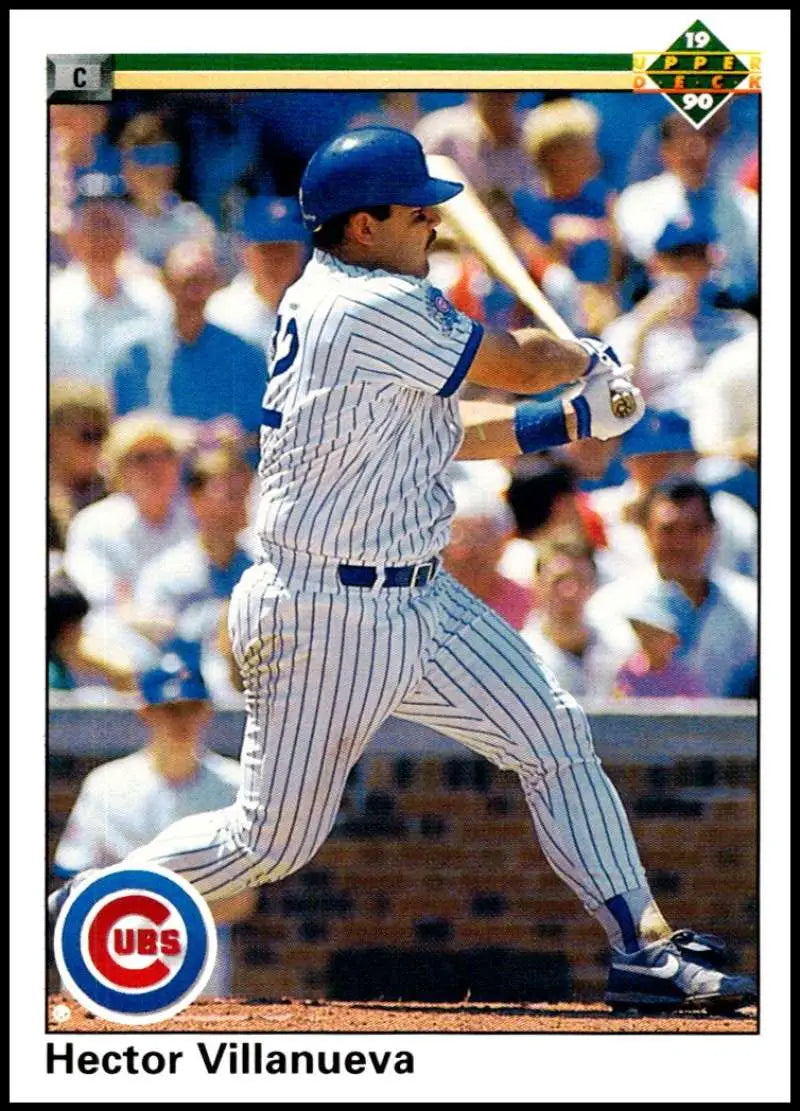 Hector Villanueva Chicago Cubs Rookie card from Upper Deck in pinstriped uniform