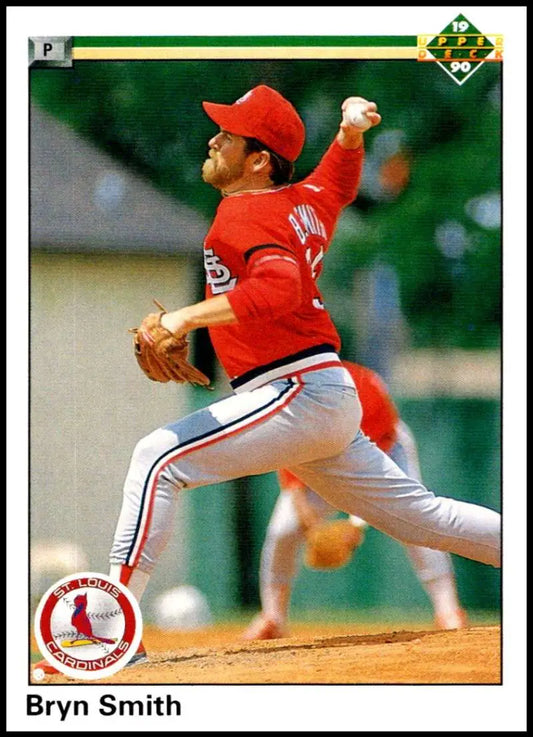 Baseball pitcher Bryn Smith delivering a pitch in St. Louis Cardinals uniform