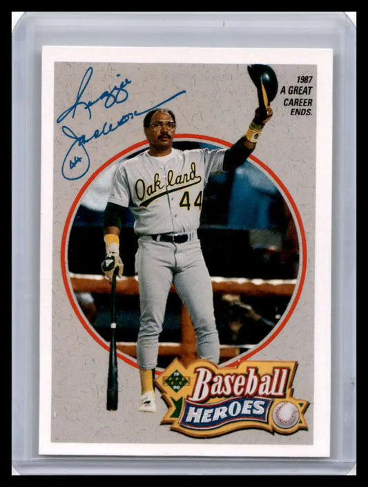 Reggie Jackson baseball card featuring Oakland Athletics player number 44