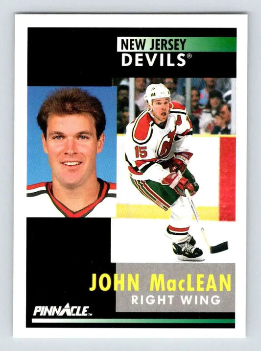 Hockey card featuring John MacLean from the New Jersey Devils Pinnacle brand