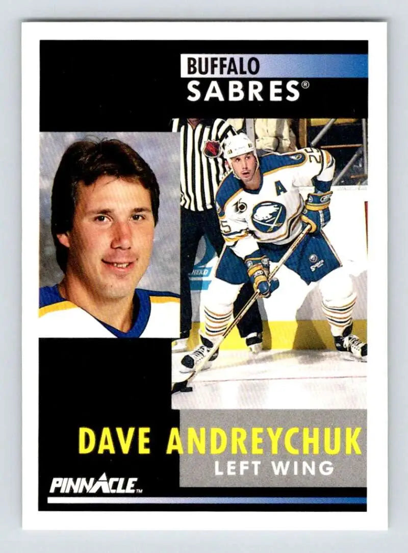 Hockey trading card of Dave Andreychuk showcasing Buffalo Sabres action and portrait poses